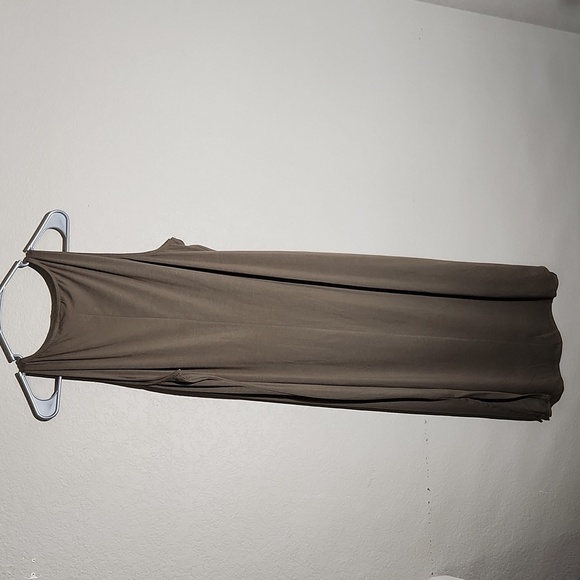 Torrid Womens Dress Tunic Torrid Size 2 Olive Green Maxi Slit Sides Tank Top - Picture 3 of 9